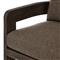 Aviel Rustic Lodge Brown Upholstered Teak Outdoor Barrel Arm Chair