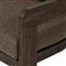 Aviel Rustic Lodge Brown Upholstered Teak Outdoor Barrel Arm Chair