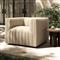 Leo Modern Classic Cream Tufted Outdoor Swivel Chair