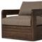 Aviel Rustic Lodge Brown Upholstered Teak Outdoor Swivel Chair