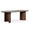 Paris Rustic Lodge Brown Teak Outdoor Oval Dining Table - 94&quot;