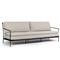 Gretchen French Country Grey Upholstered Black Aluminum Outdoor Sofa - 96&quot;