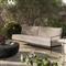 Gretchen French Country Grey Upholstered Black Aluminum Outdoor Sofa - 96&quot;