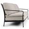 Gretchen French Country Grey Upholstered Black Aluminum Outdoor Sofa - 96&quot;