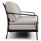 Gretchen French Country Grey Upholstered Black Aluminum Outdoor Sofa - 96&quot;
