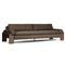 Sandari Modern Classic Brown Upholstered Teak Outdoor Sofa - 104.25&quot;