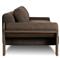 Sandari Modern Classic Brown Upholstered Teak Outdoor Sofa - 104.25&quot;