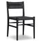 Mable Coastal Beach Black Wicker Teak Outdoor Dining Chair