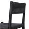 Mable Coastal Beach Black Wicker Teak Outdoor Dining Chair