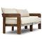 Aviel Rustic Lodge Beige Upholstered Teak Outdoor Sofa - 96&quot;