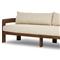 Aviel Rustic Lodge Beige Upholstered Teak Outdoor Sofa - 96&quot;
