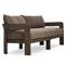 Aviel Rustic Lodge Brown Upholstered Teak Outdoor Sofa - 96&quot;