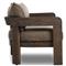 Aviel Rustic Lodge Brown Upholstered Teak Outdoor Sofa - 96&quot;