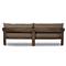 Aviel Rustic Lodge Brown Upholstered Teak Outdoor Sofa - 96&quot;