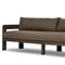 Aviel Rustic Lodge Brown Upholstered Teak Outdoor Sofa - 96&quot;