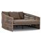 Porter Coastal Brown Upholstered Bronze Aluminum Woven Rope Outdoor Daybed