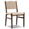 Hirom Rustic Lodge Woven Brown Teak Wood Outdoor Dining Chair