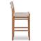 Mable Coastal Beach Off White Wicker Teak Outdoor Counter Stool