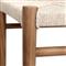 Mable Coastal Beach Off White Wicker Teak Outdoor Counter Stool