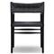 Mable Coastal Beach Black Wicker Teak Outdoor Dining Arm Chair