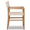 Mable Coastal Beach Off White Wicker Natural Teak Outdoor Dining Arm Chair