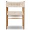 Mable Coastal Beach Off White Wicker Natural Teak Outdoor Dining Arm Chair