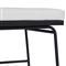 Inno Modern White Upholstered Black Teak Iron Outdoor Dining Side Chair