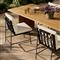 Inno Modern White Upholstered Black Teak Iron Outdoor Dining Side Chair