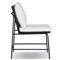 Inno Modern White Upholstered Black Teak Iron Outdoor Dining Side Chair