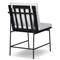 Inno Modern White Upholstered Black Teak Iron Outdoor Dining Side Chair