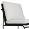 Inno Modern White Upholstered Black Teak Iron Outdoor Dining Side Chair
