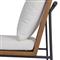 Inno Modern White Upholstered Natural Teak Iron Outdoor Dining Side Chair