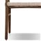 Hirom Rustic Lodge Woven Brown Teak Wood Outdoor Dining Arm Chair