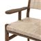 Hirom Rustic Lodge Woven Brown Teak Wood Outdoor Dining Arm Chair