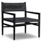 Mable Coastal Beach Black Wicker Teak Outdoor Chair