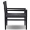Mable Coastal Beach Black Wicker Teak Outdoor Chair