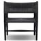 Mable Coastal Beach Black Wicker Teak Outdoor Chair