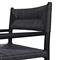 Mable Coastal Beach Black Wicker Teak Outdoor Chair