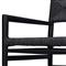 Mable Coastal Beach Black Wicker Teak Outdoor Chair