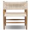 Mable Coastal Beach Off White Wicker Teak Outdoor Chair