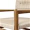 Mable Coastal Beach Off White Wicker Teak Outdoor Chair