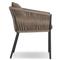 Porter Coastal Brown Upholstered Bronze Aluminum Outdoor Dining Arm Chair
