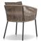 Porter Coastal Brown Upholstered Bronze Aluminum Outdoor Dining Arm Chair