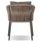 Porter Coastal Brown Upholstered Bronze Aluminum Outdoor Dining Arm Chair