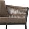 Porter Coastal Brown Upholstered Bronze Aluminum Outdoor Dining Arm Chair
