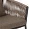 Porter Coastal Brown Upholstered Bronze Aluminum Outdoor Dining Arm Chair