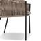 Porter Coastal Brown Upholstered Bronze Aluminum Outdoor Dining Arm Chair