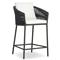 Porter Coastal Beach White Upholstered Bronze Aluminum Outdoor Counter Stool