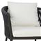 Porter Coastal White Upholstered Bronze Aluminum Outdoor Dining Arm Chair