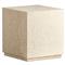 Orkins Modern Classic Cream Marble Square Block Outdoor End Table